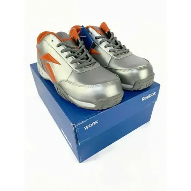 Reebok Work Shoes 6.5M Silver Orange Bema RB453 Slip Resistant Composite Toe