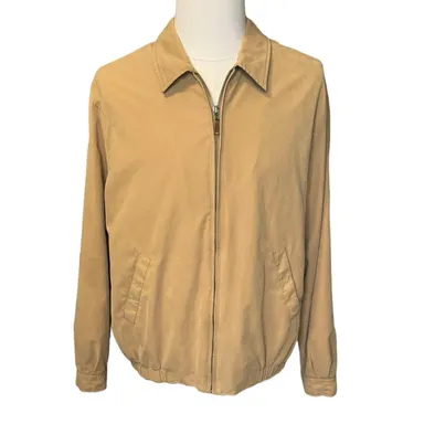 PETER MILLAR Men's Vintage Lightweight Golf Jacket 2XL Full Zip Harrington Tan