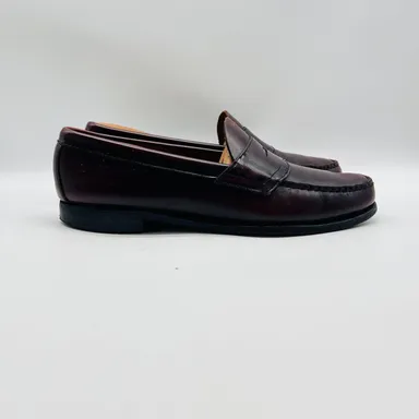 Bass Loafers Mens 10.5 Brown Burgundy Penny Leather Comfort Weejuns Vintage Shoe