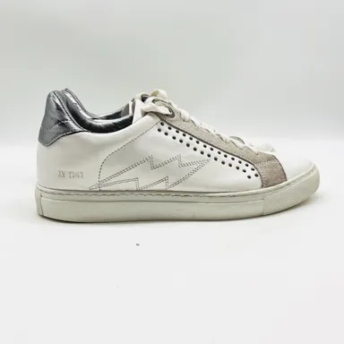 Zadig & Voltaire Shoes Womens 38 US 7 White Leather Trainers Paris 1747 Sneakers