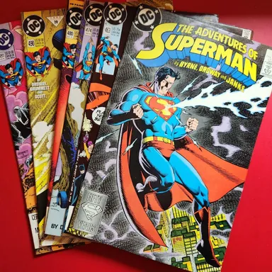 Adventures of Superman #'s 440, 463, 474, 480, 490, 491 Lot of 6 1988 Fine