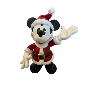 Vintage Enesco Disney Mickey Mouse Pie Eyes Santa 6” Statue Figurine