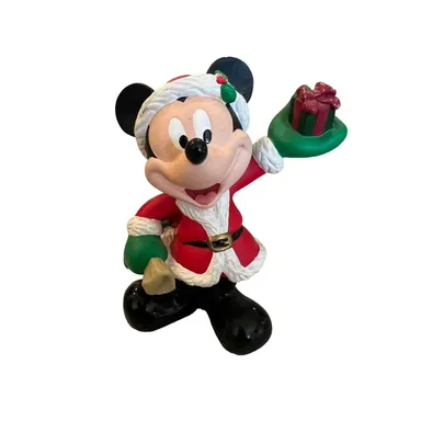 Disney Santa Mickey Mouse Present Got Minnie Mouse Christmas Figurine Statue