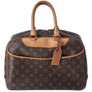Louis Vuitton Deauville M47270 Top Zip Satchel Monogram Handbag Monogram Canvas