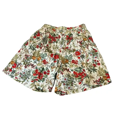 BellePointe Women's Shorts Floral VTG Large Pockets Pleated Elastic Waistband