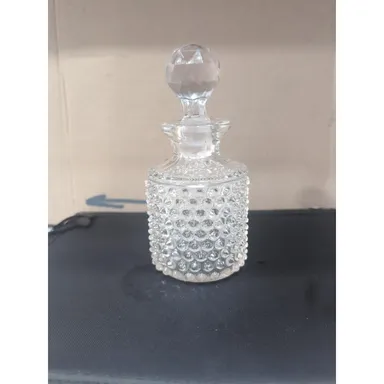 Dewdrop Glass Perfume Bottle with Stopper, Cologne Decanter Vintage Vanity Decor