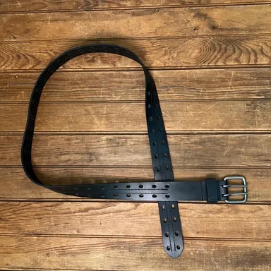 Men’s belt vintage Y2K black leather size 44