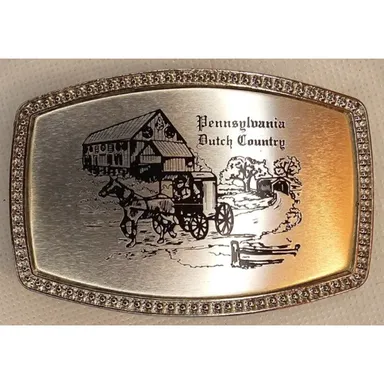 Vintage Pennsylvania Dutch Country Alumaline 4108 Belt Buckle