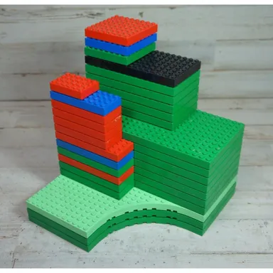 Lot Lego Brick Panel Green 30072 12x24 6161 24x24 4204 8x16 *DIRTY*