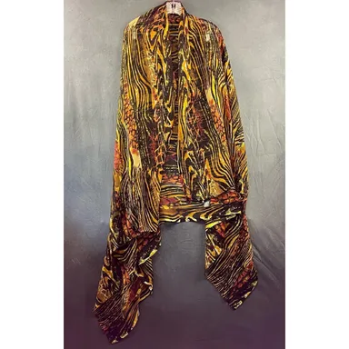 Chiffon Sheer African Style Scarf Animal Big Cat Print 44 inches by 72 inches