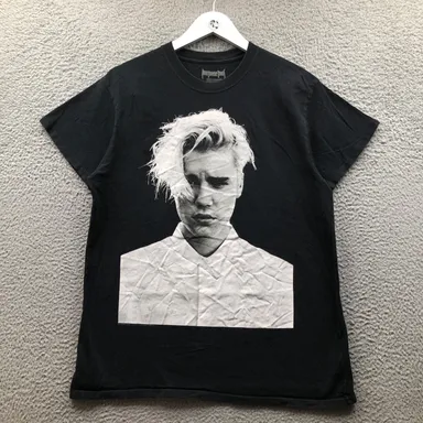 Justin Bieber Purpose Tour Merchandise T-Shirt Mens L Short Sleeve Graphic Black