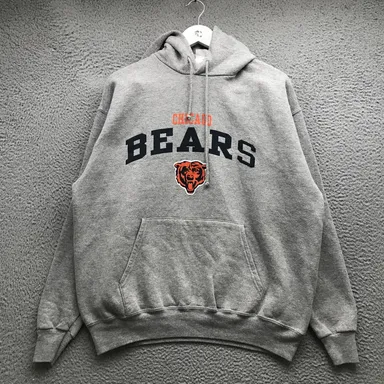 Chicago Bears NFL Sweatshirt Hoodie Men's XL Long Sleeve Sports Graphic Gray