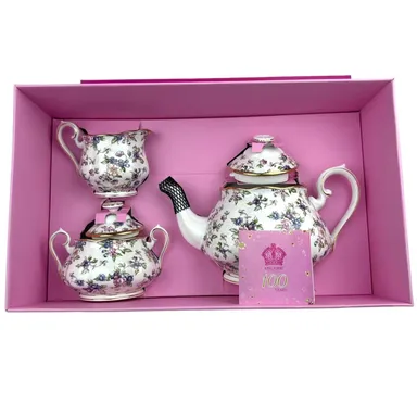 Royal Albert 100 Years 1940s English Chintz 3-Piece Tea Set #40017572 Boxed READ