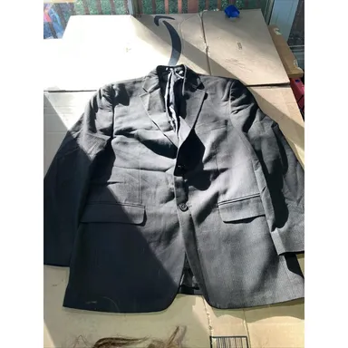 Haggar Brown Striped Blazer Jacket Coat 40R, Men's Formal Wear, Classic Style