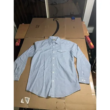 LL Bean Blue White Button Down Shirt Medium, Classic Casual Shirt, Button Up