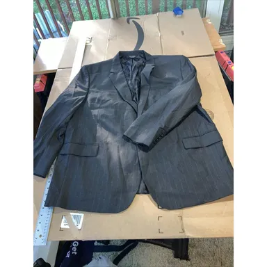 Jos A Bank Blazer Men's 52R Sport Coat Wool Black Gray Striped, Formal Attire