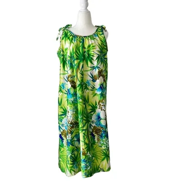 Vintage Hawaiian Sun Fashions Muumuu dress tie top size large
