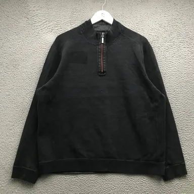 Tommy Bahama Reversible 1/4 Zip Pullover Sweatshirt Men's XL Embroidered Black