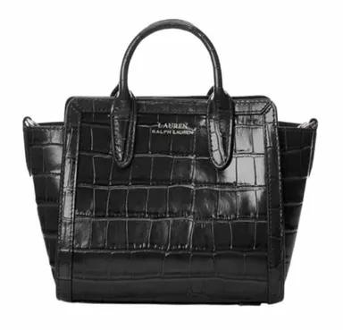 Ralph Lauren Leather Crocodile Crossbody Handbag