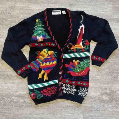 Vintage Christmas Knit Cardigan 