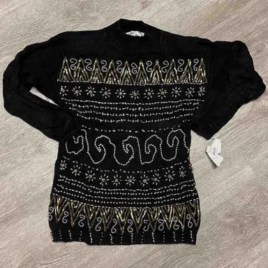 Vintage Beaded Knit Sweater 