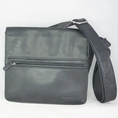 FOSSIL Black Genuine Leather Crossbody Bag