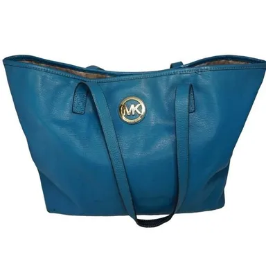 Michael Kors Blue Leather Tote / Shoulder Bag
