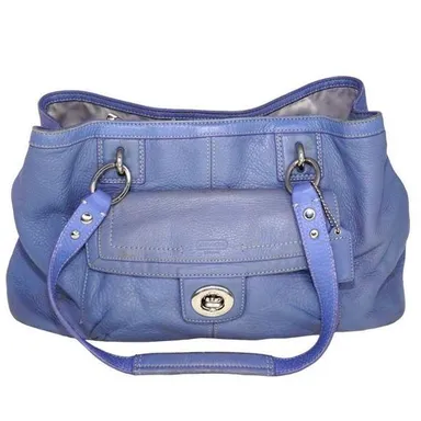COACH Penelope Blue Pebbled Leather Shoulder Bag