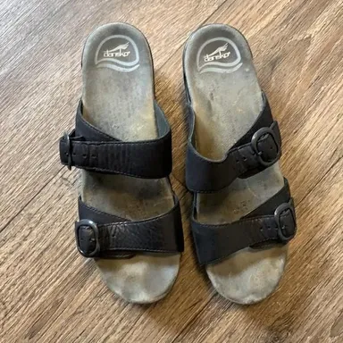 Dansko Sophie Leather Double Strap Platform Sandals