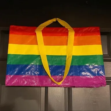 IKEA KVANTING Rainbow Striped Pride Reusable Tote Bag BRAND NEW