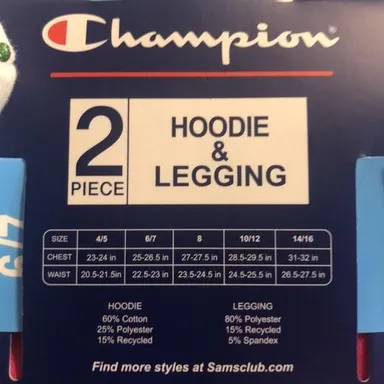 Champion Girls Hoodie & Jogger 2 PC Set