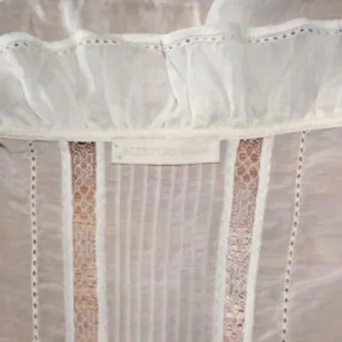 SCERVINO Street ivory silk cotton blend blouse