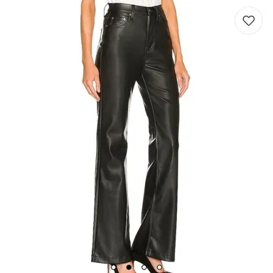 NEW Pistola x Revolve Stevie High rise Wide leg faux Leather Pants FLAWED