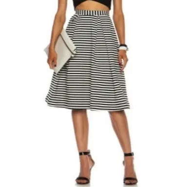 Revolve Nicholas Pleated Ponti Ball Skirt In Black And White Womens Size 2