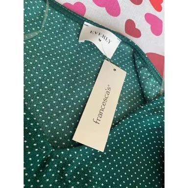 NWT Everly Green Polka Dot Dress Size Small