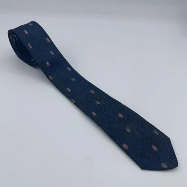 Vintage Roackabilly Expressions Mod Skinny Tie 59" Blue Geometric Print USA Made