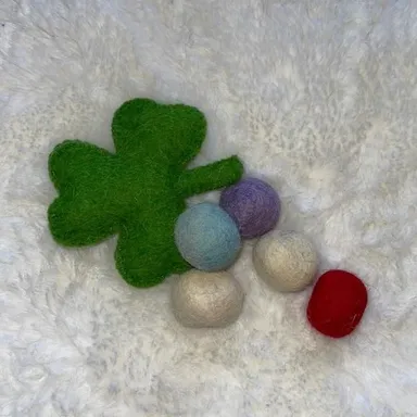 Handmade cat felt toys for St Patrick’s day