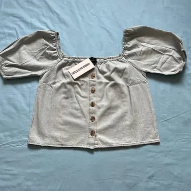 NWT Lumiere X Urban Outfitters Denim Button Up Blouse