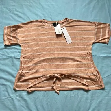 NWT Lumiere X Urban Outfitters Orange and White Stripped Blouse