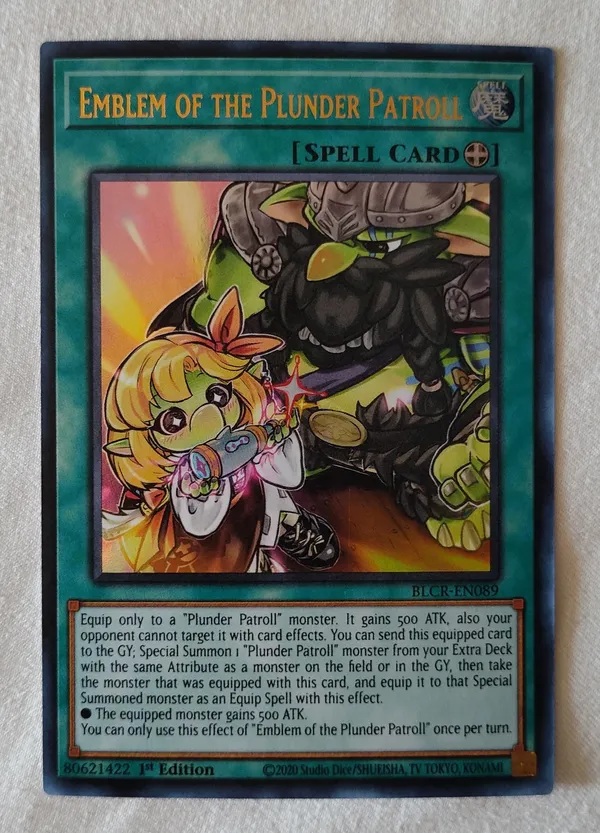 Yu-Gi-Oh! Emblem of the Plunder Patroll BLCR-EN089 1st edition ultra rare   Whatnot: Shop, Sell, Connect
