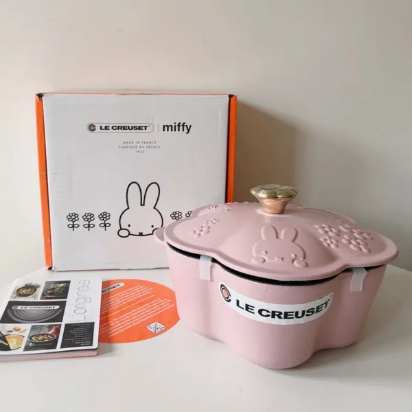 Couvercle Le Creuset Miffy Cotton - Fonte émaillée Blanc - 22cm Forme Fleur