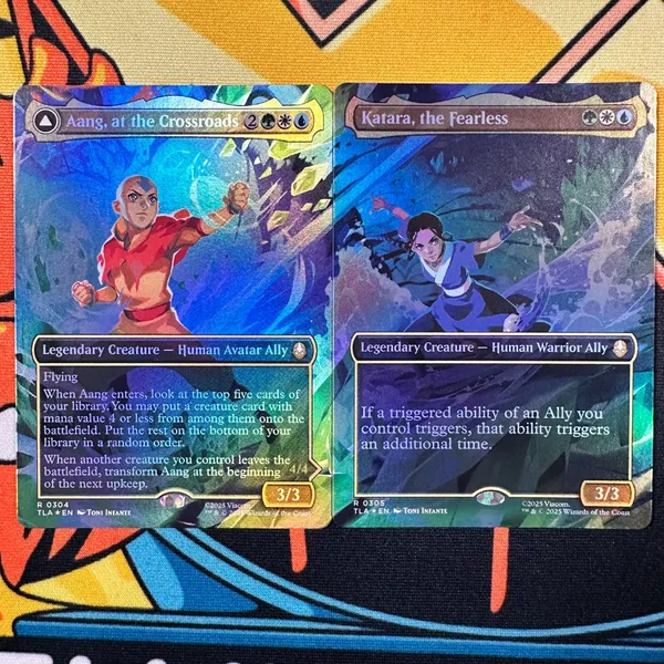 Single - Foil Aang at the Crossroads & Foil Katara, the Fearless Cards   Whatnot: Shop, Sell, Connect