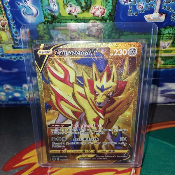 pokemon card zamazenta v gold CGC 9.5 Japanese (Graded Card)  Phurion [Metal][Metal][Colorless] Assault Tackle 130 Discard a Special Energy from your opponents Active Pokemon. Pokemon Sword & Shield Promo