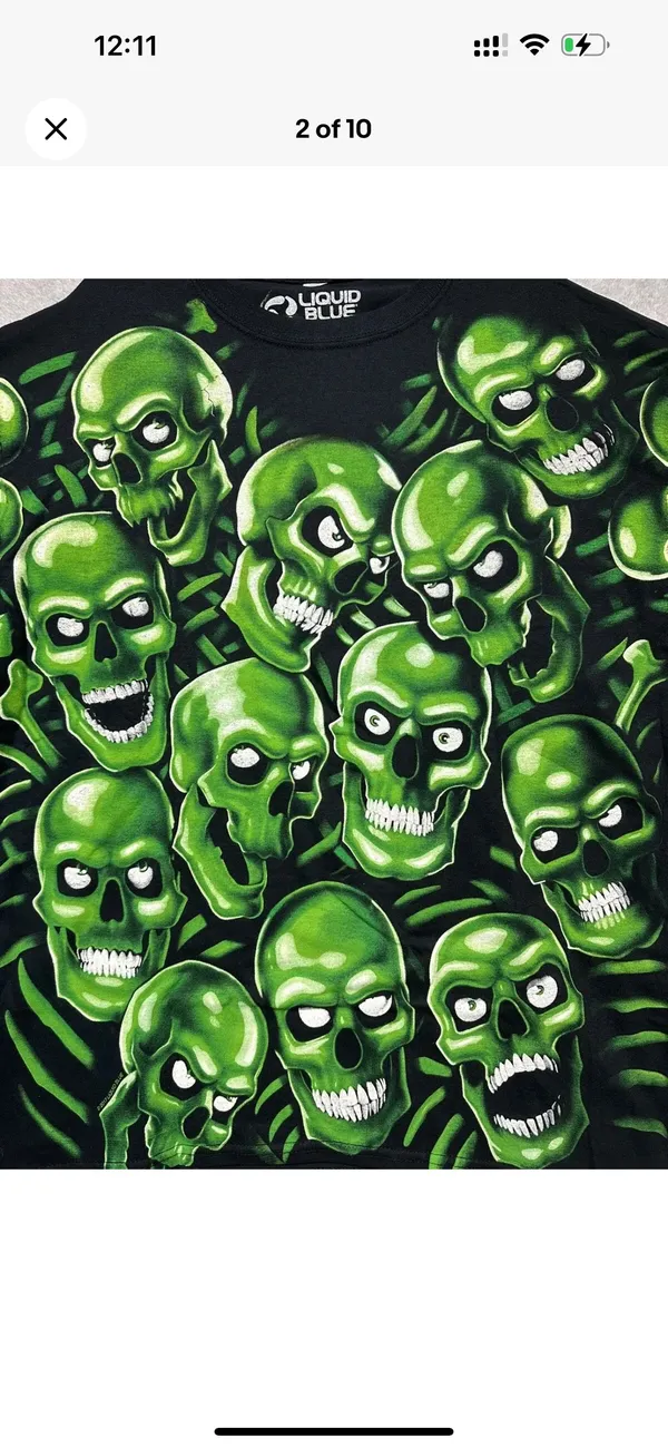 Juicy J Supreme Green Skull Shorts Liquid Blue AOP Green Skull