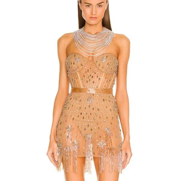 green emerald velvet dress Xander Sequin Mini Dress