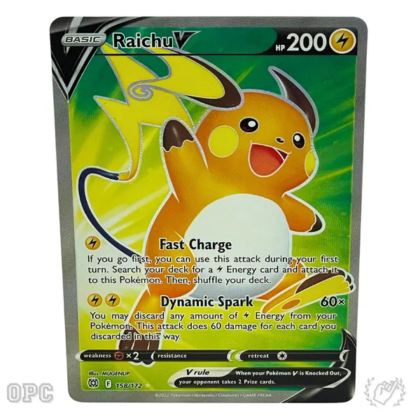 Pokemon Brilliant Stars Raichu V #158 (Full Art)