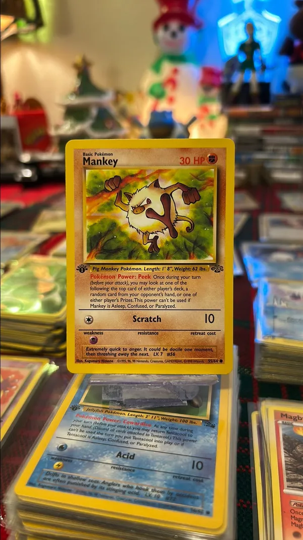 Pokmon 1999 1st Edition Mankey Jungle Set Nintendo Wizards WotC vintage  old game card  Whatnot: Shop, Sell, Connect