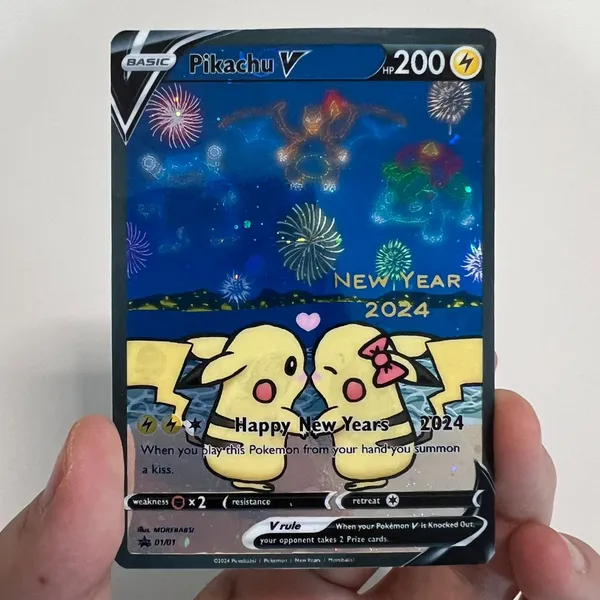 pokemon new year card Shop Chinese Pikachu Promo Card Lunar New Year Edition 2024 – TCGHOBBY main image 1