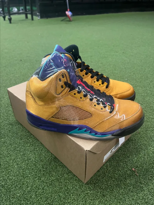 gold jordan 5 fresh prince