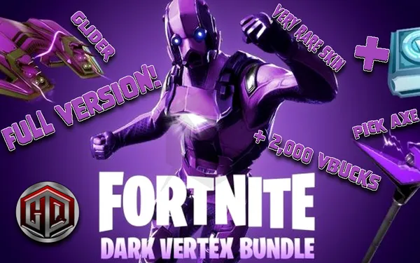 Fortnite Dark Vertex Bundle and 2000 V-Buck XBOX One/X US